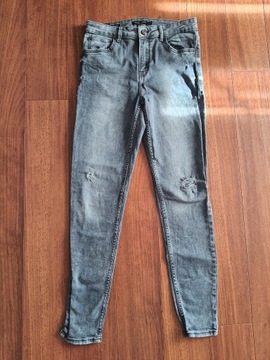 Spodnie damskie Bershka jeansy szare 38/M dziury