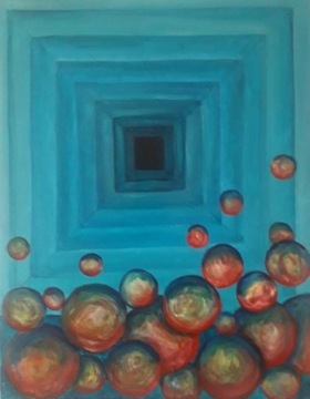 Obraz  Abstrakcja akryl na płótnie 70 x 90 cm