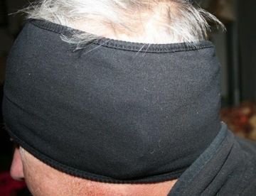 czarna opaska męska na głowę uszy 11cm dresowa