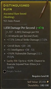 Diablo 4 IV Sezon 3 Items/Przedmioty 925 IP