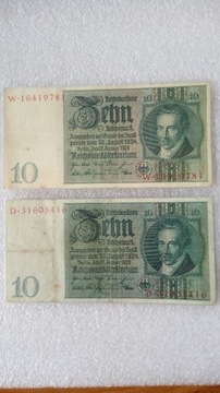 Stare banknoty niemieckie 10 marek