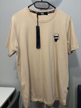 Koszulka Karl Lagerfeld bluzka t-shirt M beżowa 