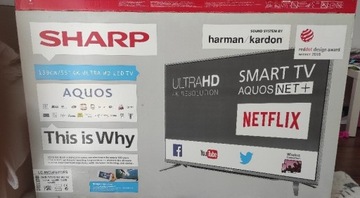 Tv Smart Sharp Aquos 55cuf8472es uszkodzona matryca 