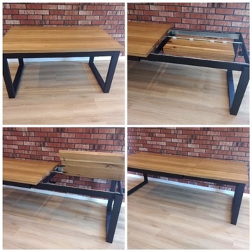 Stół z litego drewna dębowego FRONTSLIDE 