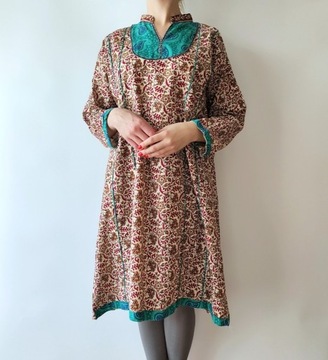 Tunika indyjska sukienka XXL 44 vintage hippie 