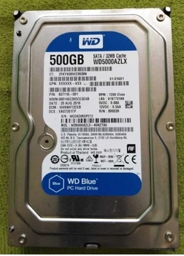 Dysk WD BLUE 500GB 7.2K 32MB SATA III 3.5''