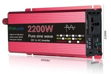 Przetwornica 12V 230V 2200W czysty sinus wys. PL