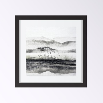 Rysunek| wzgórza I| tusz |30 x 30 cm.