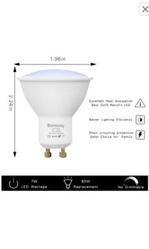 Żarówki LED BOMCOSY GU10 7W 10 szt.