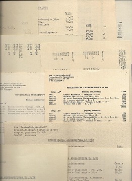 ZESTAW SPECYFIKACJI ABONAMENTOWEYCH - 1 KOMPLET