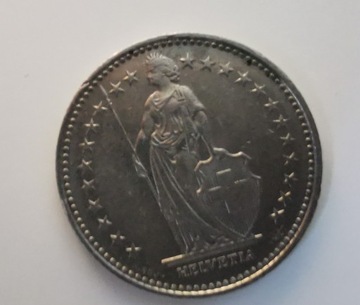 Moneta Szwajcaria 2 Franki 1968