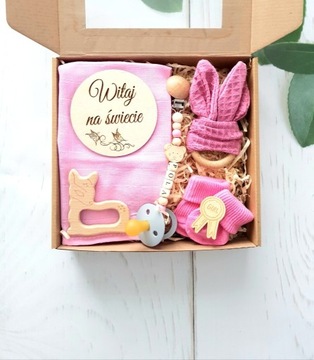 Prezent dla niemowlaka Gift Box Baby Shower KOLORY