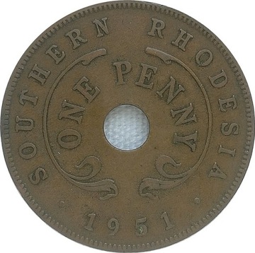 Rodezja Południowa 1 penny 1951, KM#25