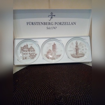 3 porcelanowe spodeczki man.FURSTENBERG PORCELLAN