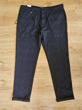 C&A Spodnie męskie czarno szara kratka NOWE - 36