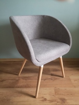 NOWY Fotel kubełkowy krzesło biurowe Szare stylowe