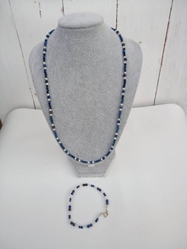 Naszyjnik celebrytka z hematytu,agatu,lapis lazuli