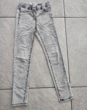 Szare spodnie miękki jeans 146