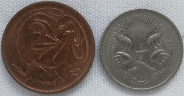 Australia 2 i 5 cents 1983, KM#63 i KM#64
