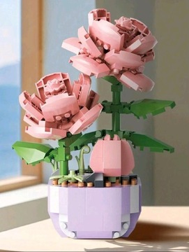 Tulipan I Róża z Klocków Bricks Kwiaty 