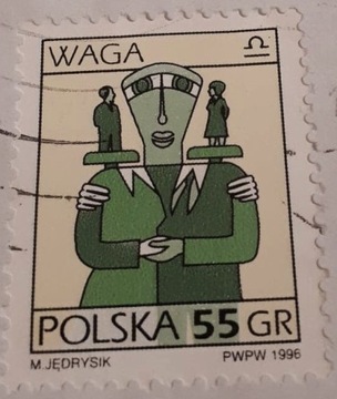 Znaczek pocztowy stemplowany Polska 55g, Waga 1996