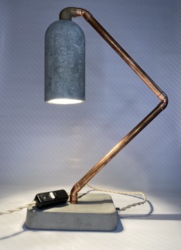 Unikatową lampę w stylu loft, handmade z betonu