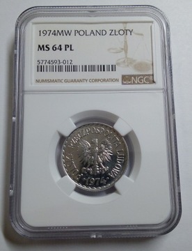 1 zł 1974 NGC MS64 PL