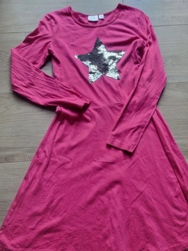 Różowa sukienka z cekinami rozm 164/170cm 14-15 l