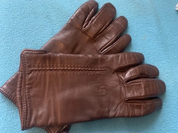 Skórzane rękawiczki brązowe unisex