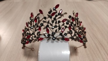 Diadem ślubny korona ślubna tiara zestaw kolczyki