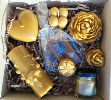 Box prezentowy świece z wosku pszczelego 