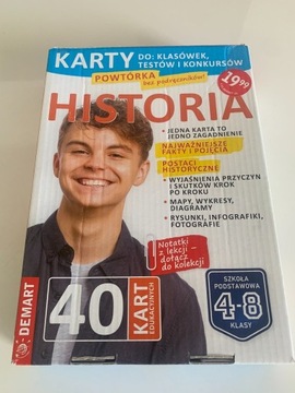 KARTY HISTORIA 40 kart do klasowek testow i konkursow 4-8 klasy