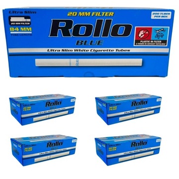 5 x ROLLO BLUE 6,5 mm 200 GILZY PAPIEROSOWE SLIM