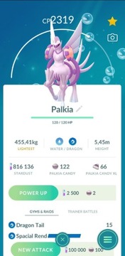 Pokemon go Palkia Origin Trade 30 days