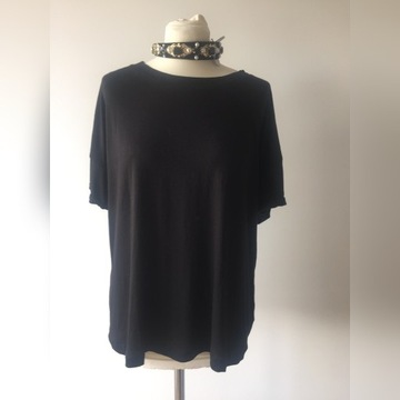 Zara czarny t-shirt oversize 