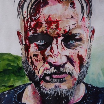 'Ragnar' obraz akwarela M.J.Koźlik