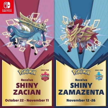 Pokemon Sword/Shield Shiny Zacian i Zamazenta