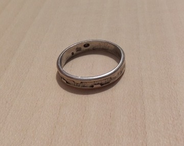 Obrączka ryt rytosztuka srebro próba 3 18,2mm