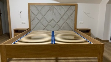Łóżko drewniane 160x200 z wezgłowiem 