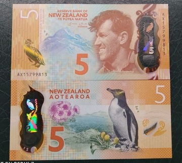 Nowa Zelandia 5 dolarów UNC 2016