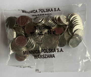 10 groszy 2021 woreczek menniczy 100 sztuk.