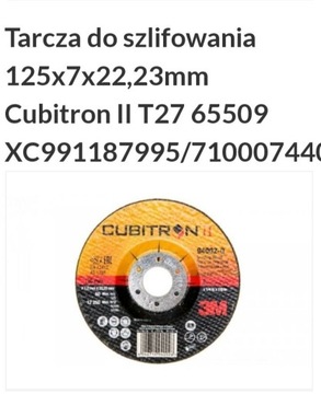 Cubitron tarcza do szlifowania 125x7 mm