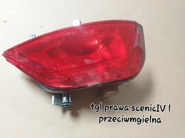 Lampa tył  zdrzaka Scenic przeciwmgielna 26580007R