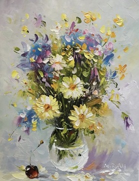 Obraz olejny-Kwiaty 