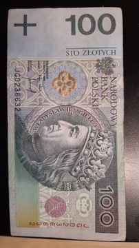 Banknot 100 zł JG0236632