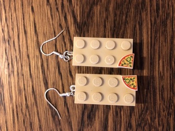 Kolczyki Lego klasyczne 8 pin z ćwiartką pizzy