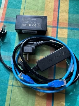 Zestaw POE microusb - adapter, zasilacz, kable