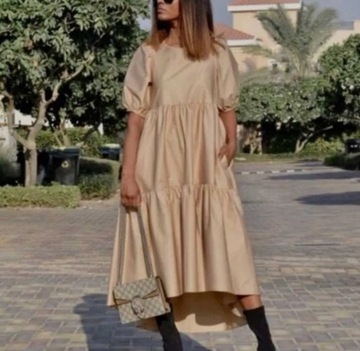 SUKIENKA ZARA Exclusiv BOHO CAMEL ROZM. M