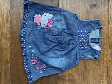 Hello Kitty słodka sukienka jeans rozmiar 68