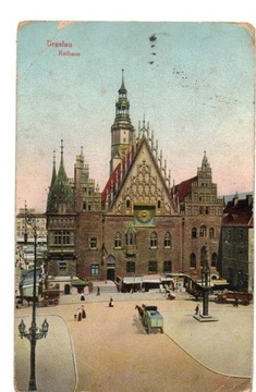 Widokówka Wrocław Ratusz 1913r.